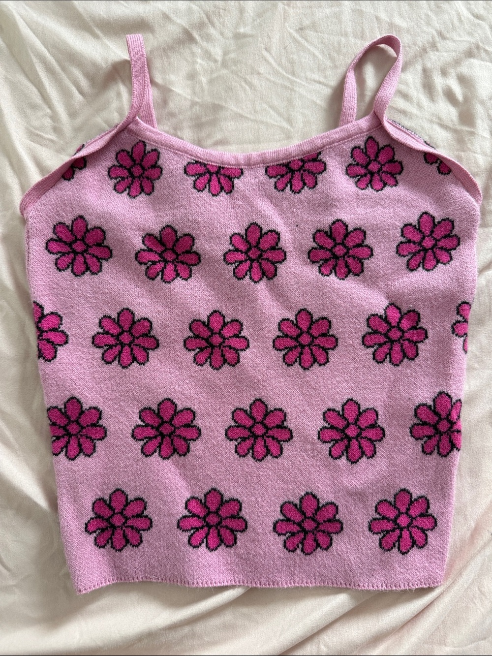 Noelle Pink Knit Floral Cami - Picture 1 of 3